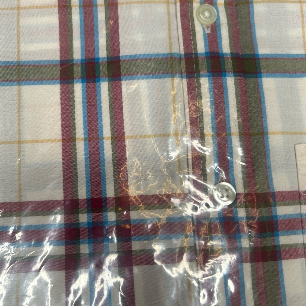 Men's Sz S  Red Plaid Long Sleeved Button Down Shirt by Old Navy Classic Fit - Picture 7 of 10